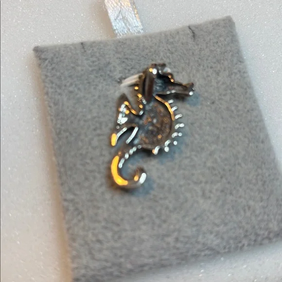 Abalone and Sterling seahorse pendant - Picture 3 of 7